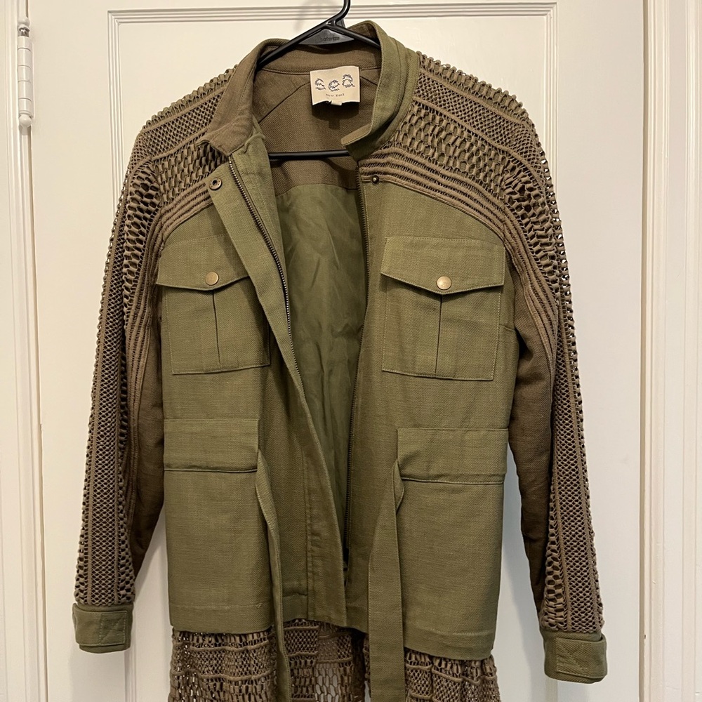 Sea New York Sz XS Baja Lace Military Jacket Army Green